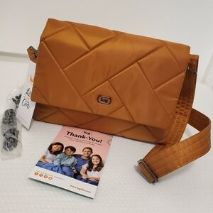 NWT Lug Plie Crossbody Bag Cappuccino Color Lightweight Interchangeable Straps